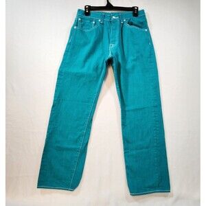 Levi's 501 Mens Jeans Button Fly Straight Leg W32 x L30 Act W29 x L28 Teal Blue